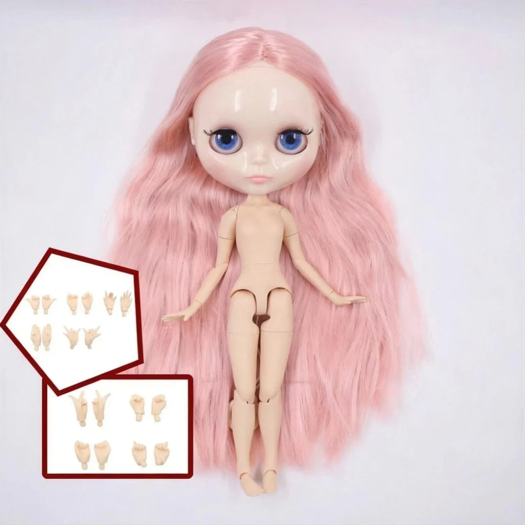 ICY DBS Blythe Doll White Skin Joint Body Long Colourful Hair Glossy Face