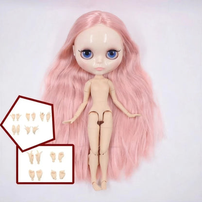ICY DBS Blythe Doll White Skin Joint Body Long Colourful Hair Glossy Face