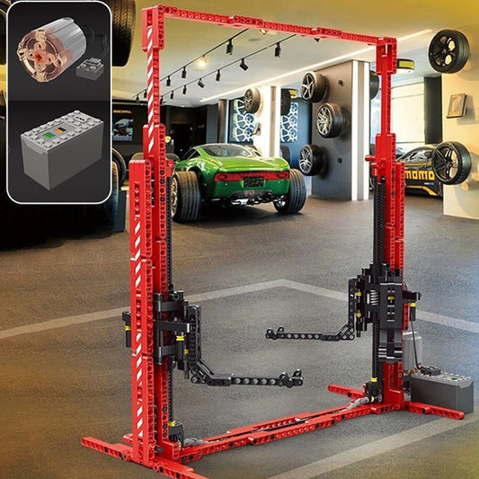 Technical Double-column car lift Moc Ideas Modularize Design Building Blocks Bricks Model Educational Toy Gift 533PCS-EXPROTAS
