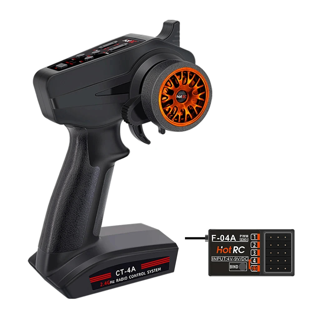 Hotrc CT-6A/CT-4A 6CH/4CH 2.4GHz Radio Transmitter with F-06A/F-04A Receiver for RC Car Boat Tank