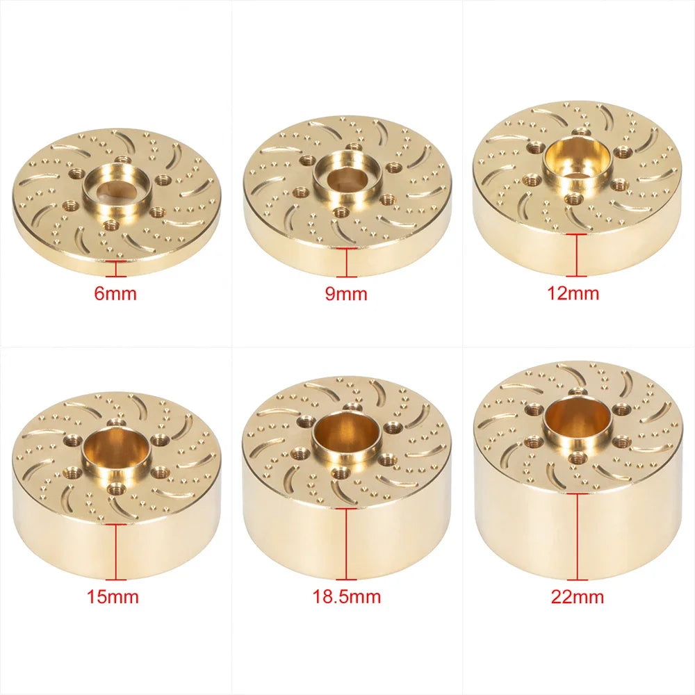 Brass 12mm Hex Wheel Weights Brake Disc Adapters for 1.9 2.2 RC Crawler