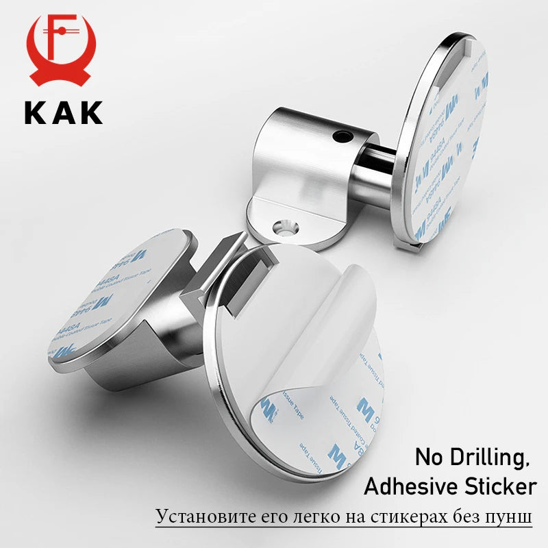 KAK Adjustable Magnetic Door Stop Punch-Free Zinc Alloy Holder Hidden Doorstop
