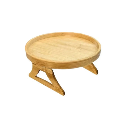 Foldable Wooden Sofa Tray Armrest Table Couch Snack Holder Living Room