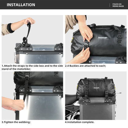 Rhinowalk 20L Motorcycle Tail Bag Waterproof Dry Seat Luggage Rear Pack