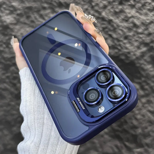 Clear Shockproof Ring Stand Case for iPhone 11-16 Pro Max Lens Protection