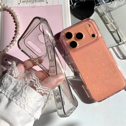 Ultra Thin Glitter Clear Case for iPhone 13-17 Air Pro Max Plus TPU Cover