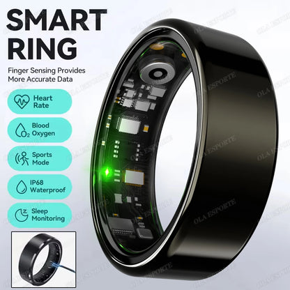 Smart Ring Monitor Heart Rate Blood Oxygen Waterproof Activity Tracker Men Women
