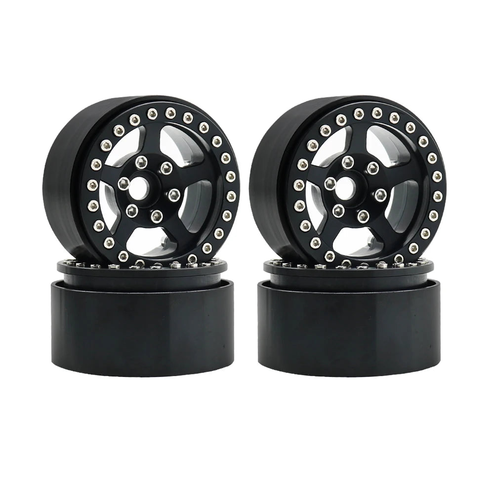 Universal 1/10 RC Crawler 1.9" Beadlock Wheels Aluminum 5-Spoke