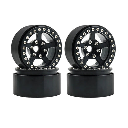 Universal 1/10 RC Crawler 1.9" Beadlock Wheels Aluminum 5-Spoke