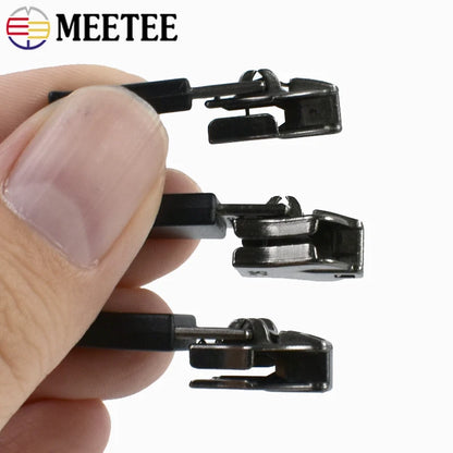 10/20/50Pcs 3# 5# Nylon Zipper Slider Formal/Reverse Zippers Head Resin Zip Tent Invisible Zips Pull Repair Kit Sewing Accessory