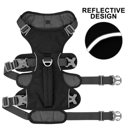 Escape Proof Dog Harness Reflective Vest with Handle for Small Medium Dogs