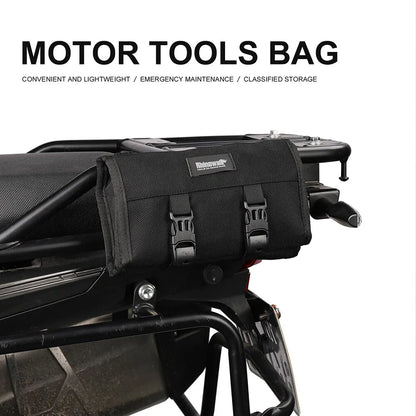 Rhinowalk Motorcycle Tool Roll Bag Portable Motor Saddlebags Side Tool Storage Bag Pouch Outdoor Travel Repair Working Tool-EXPROTAS