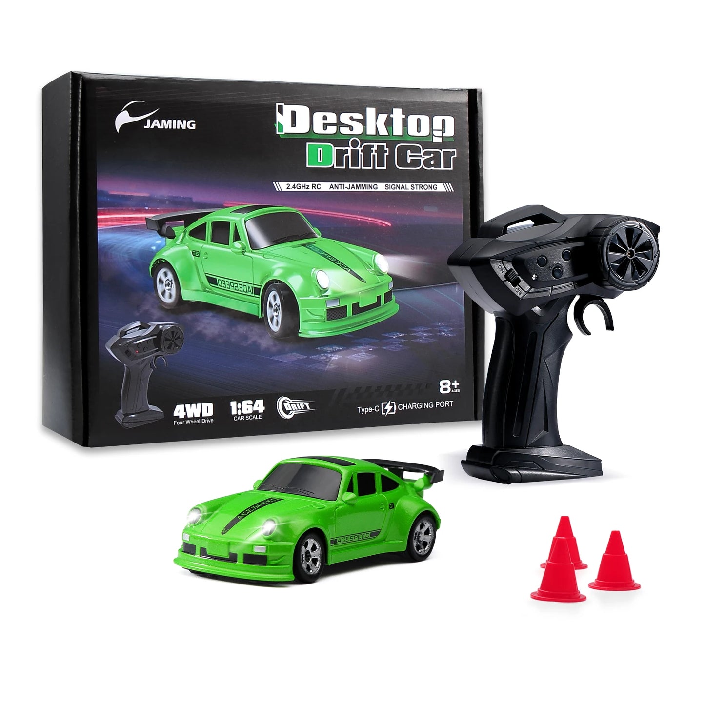 Mini Desktop RC Drift Car 1:64 4WD Remote Control Stunt Racing Toy