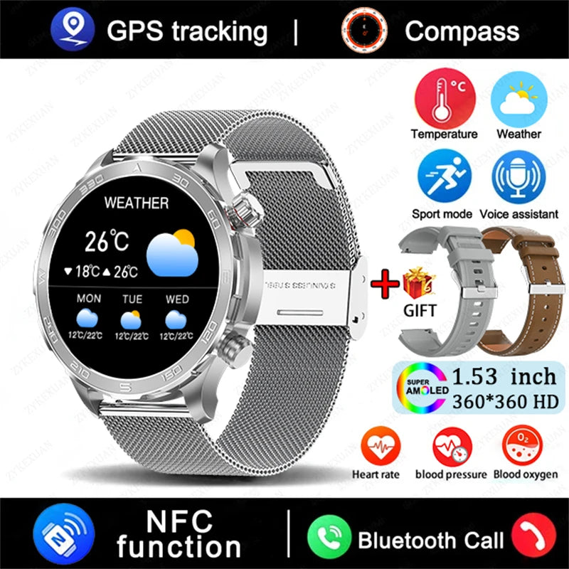 2025 Huawei Smart Watch Bluetooth Call AMOLED GPS NFC Waterproof Sports Men Women
