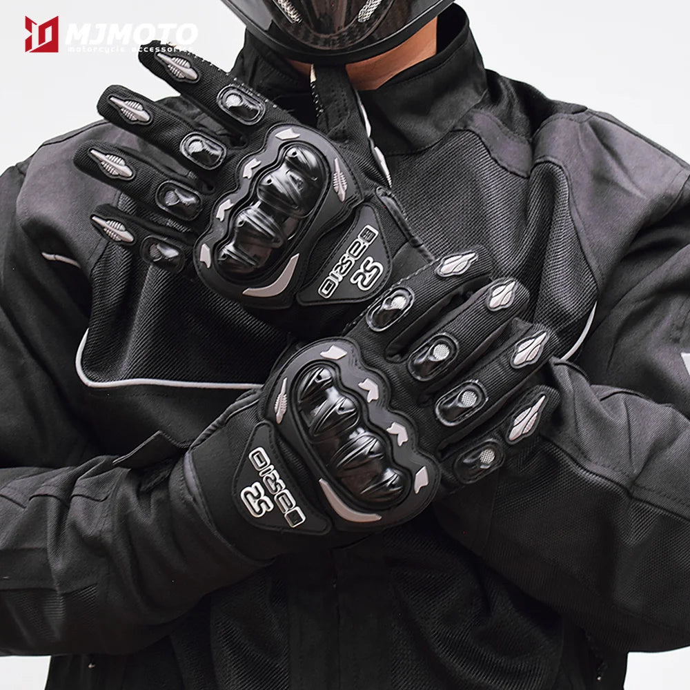 EXPROTAS Full Finger Motorcycle Gloves Non-slip Touch Screen Biker Gear