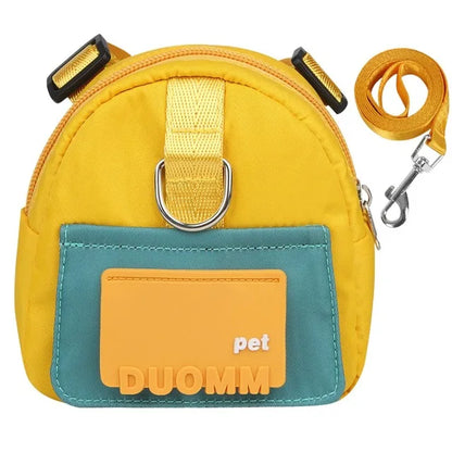 Waterproof Dogs Puppy Bag Outdoor Travel Backpack with Harness & Collar