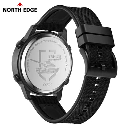NORTH EDGE TANK 3 Military Digital Watch 50M Waterproof Compass Sport Men