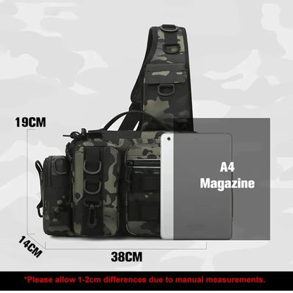 Fishing Tackle Backpack Lure Box Gear Storage Bag Fanny Pack for Men Fly Fishing Backpack with Rod Holder Sling Shoulder Bag-EXPROTAS