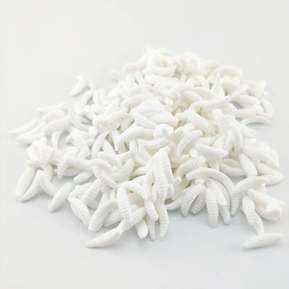 100Pcs Grub Soft Fishing Lures Silicone Worm Bait 2cm 0.3g Artificial