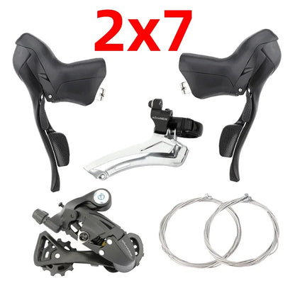 MicroNEW Road Bike Shifters 2×7–2×10 3×7–3×11 Brake Lever Set Compatible Shimano - EXPROTAS