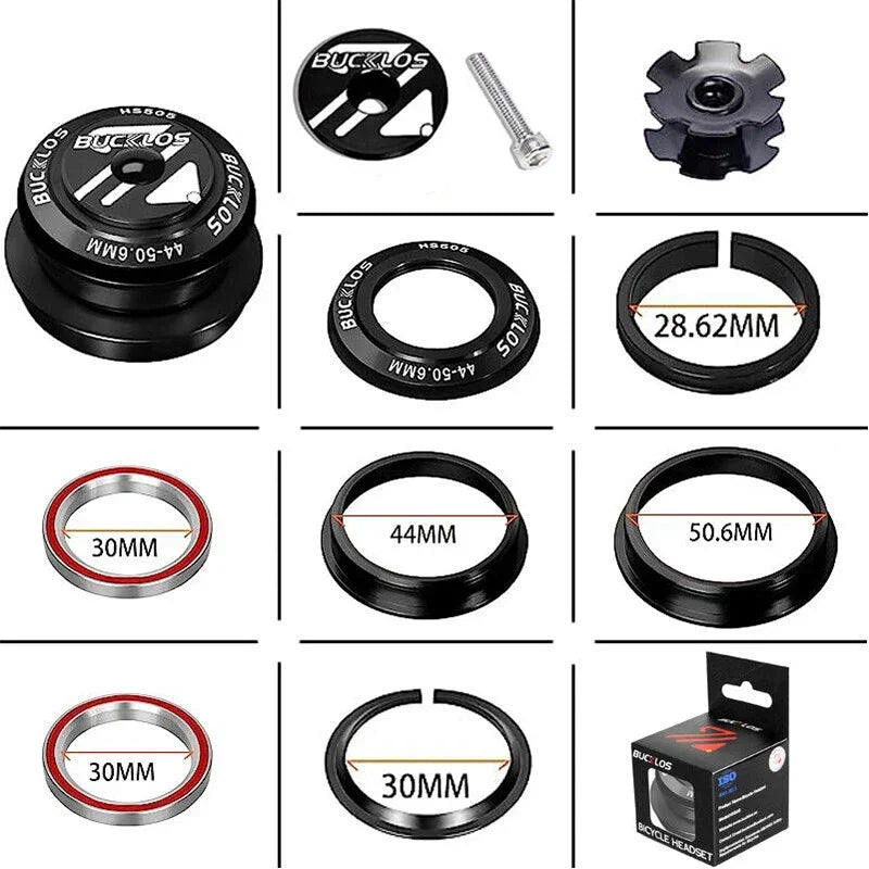 Bike Headset 1-1/8" Sealed Bearing 34/44/50.6/52/55/56mm MTB Fork