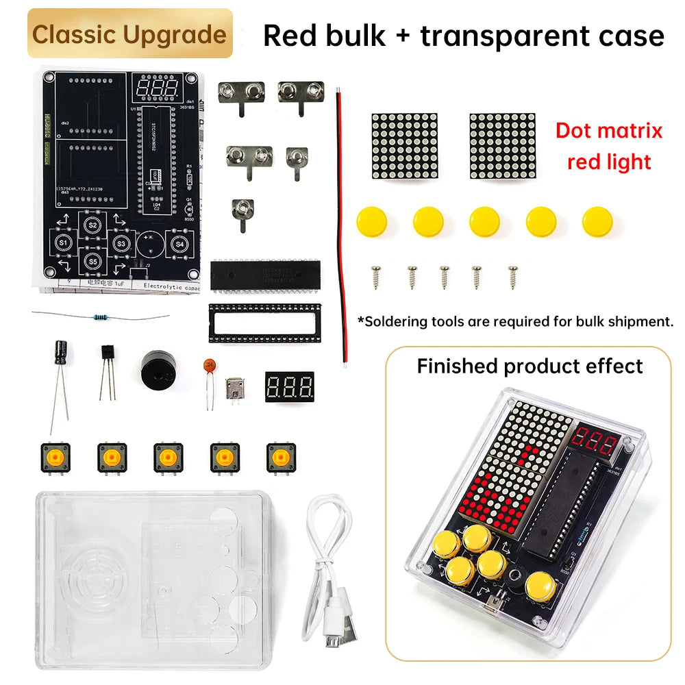 DIY Pixel Game Console 51 Single-Chip Soldering Machine Puzzle Electronic