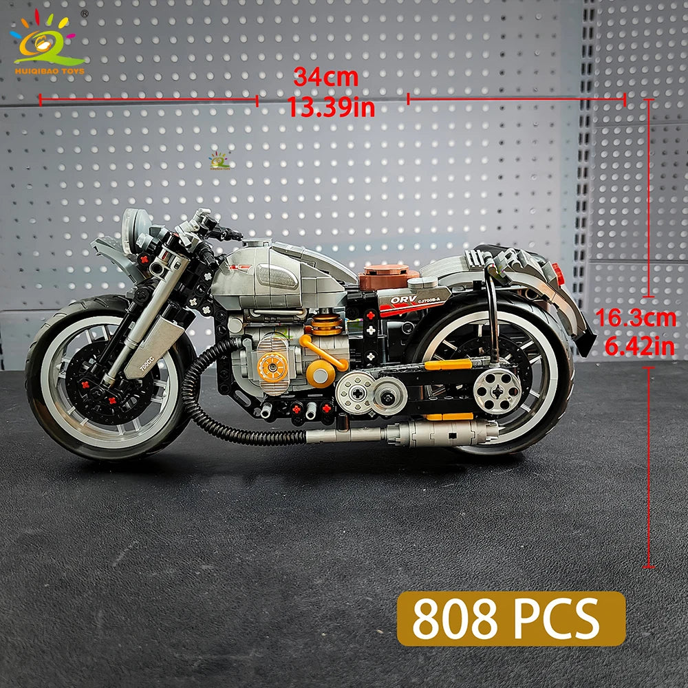 808PCS Motorbike Building Model Blocks Racer MOC Toy for Kids and Adults
