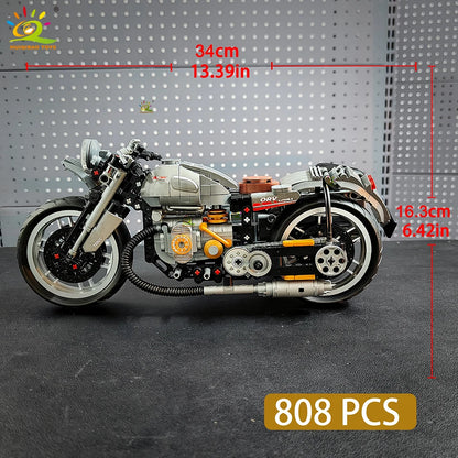 808PCS Motorbike Building Model Blocks Racer MOC Toy for Kids and Adults