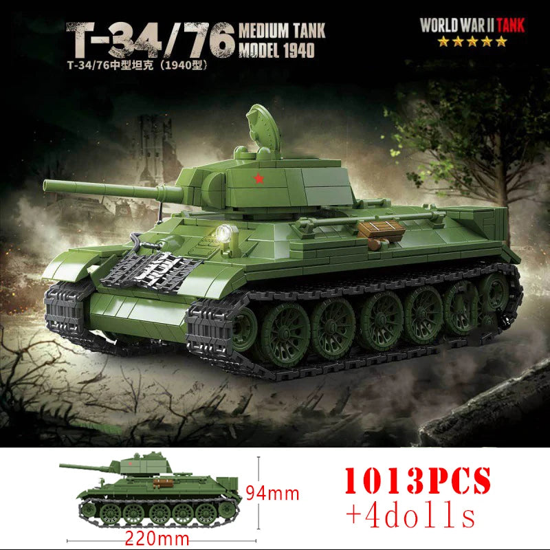 WW2 German Panther Panzer IV Tiger I Tank Building Blocks Military Brick Set