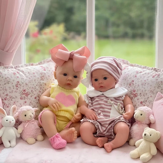 25cm Meadow Silicone Reborn Girl Doll Open Mouth Washable Painted 2 Outfits