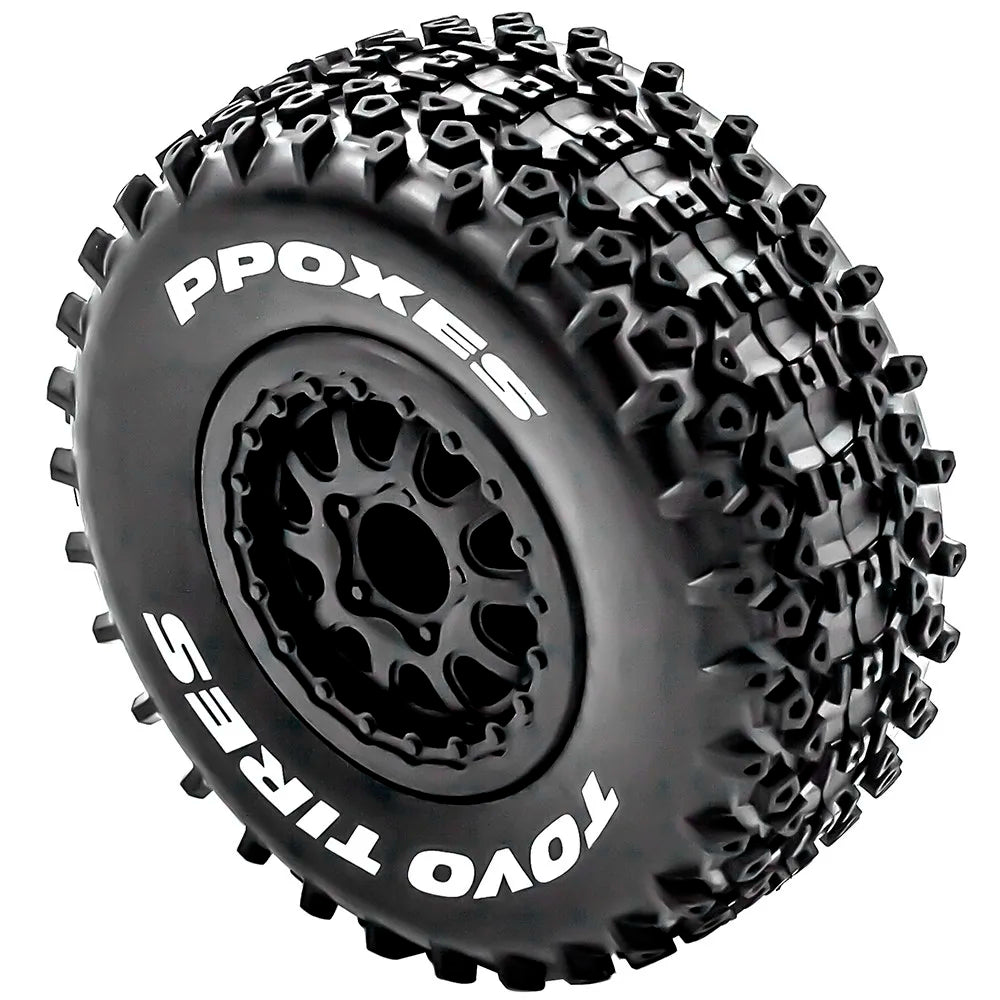 112mm RC Short Course Tires | 1/10 Truck Tyre Set Hex Fit Slash HPI Vkar 10SC