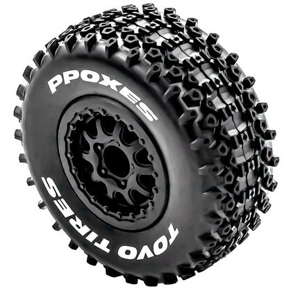 112mm RC Short Course Tires | 1/10 Truck Tyre Set Hex Fit Slash HPI Vkar 10SC