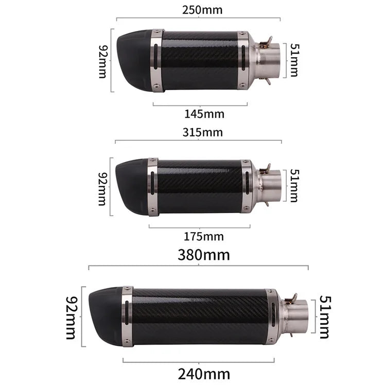 Universal 51MM Motorcycle Exhaust Muffler Pipe Escape Moto LeoVince for kawasaki er6n sv650 Z800 R1 cb650f cb1000r cbr250r-EXPROTAS