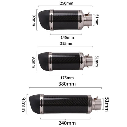 Universal 51MM Motorcycle Exhaust Muffler Pipe Escape Moto LeoVince for kawasaki er6n sv650 Z800 R1 cb650f cb1000r cbr250r-EXPROTAS