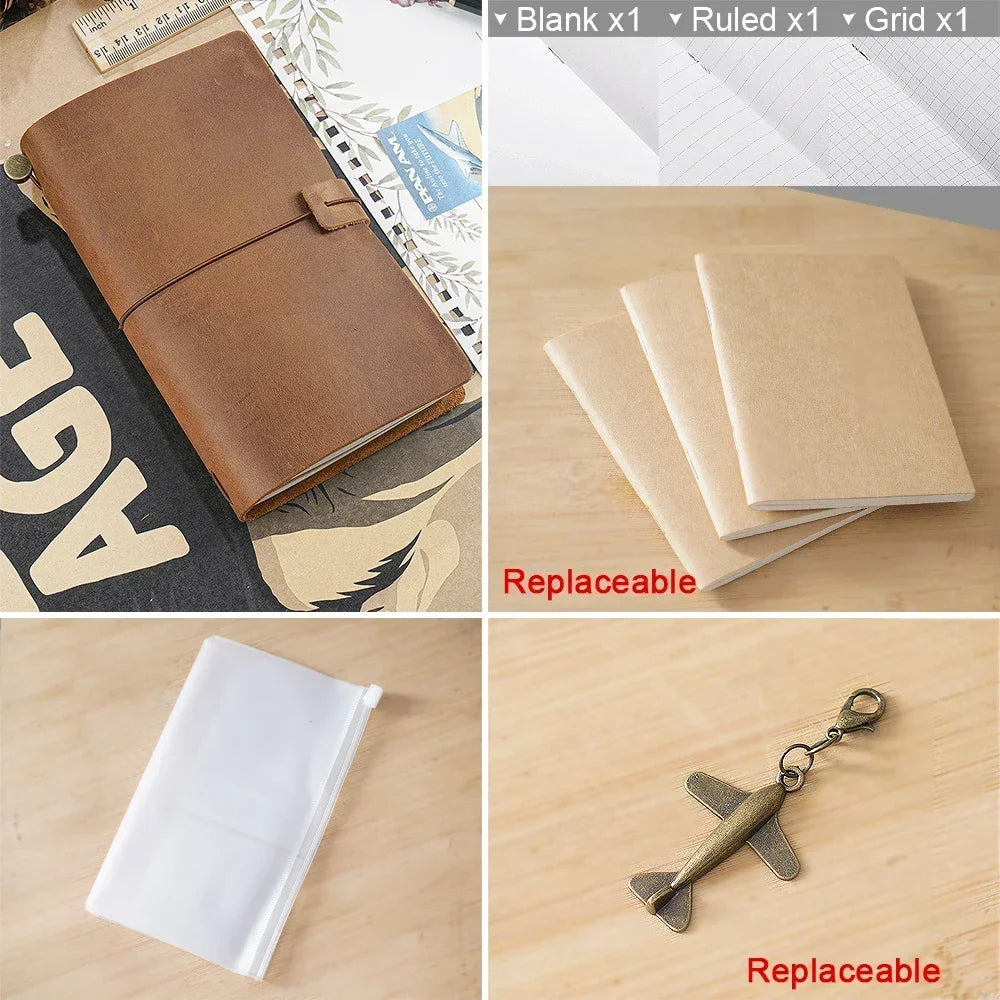 Vintage Leather Journal Cover Handmade Bound Diary Notebook Travel Writing