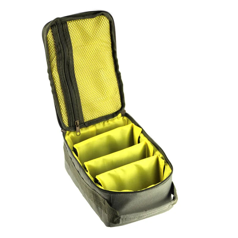Fishing Tackle Bag Waterproof Portable Gear Case with 3 Dividers for Reels