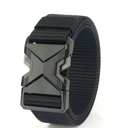 Men's Buckle Tactical Belt Red Ears Plastic Multifunctional Military Canvas