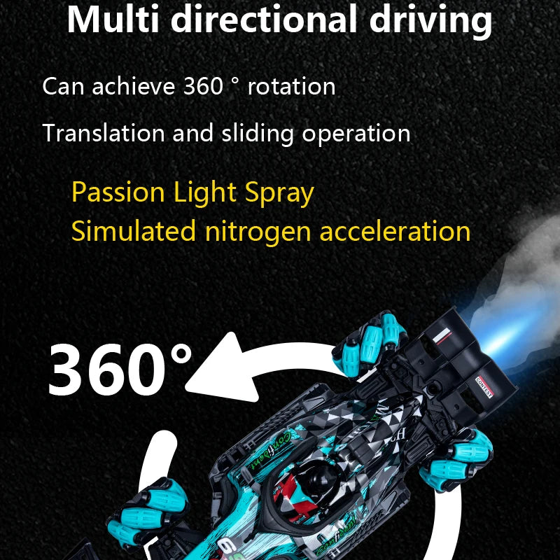 ZWN F1 RC Drift Car With Music Led Lights 2.4G Glove Gesture Radio Remote Control Stunt Cars 4WD Electric Children Toy vs Wltoys-EXPROTAS