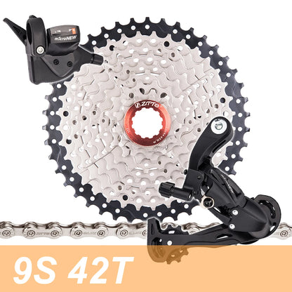 Mountain Bike Chain 9 Speed Bicycle Groupset Shifter Derailleur HG Hub