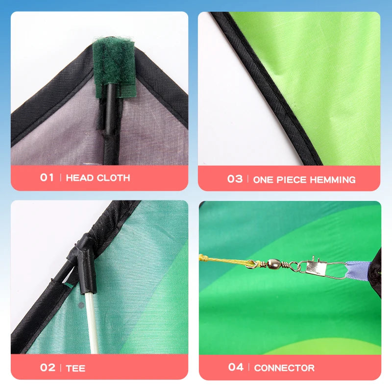 Adult-sized Large Delta-wing Kite with 6-Meter Tail - Easy to Fly