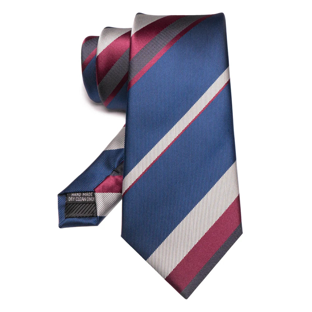 Mens Striped Neck Tie Red Formal Ties for Wedding Party Occasions