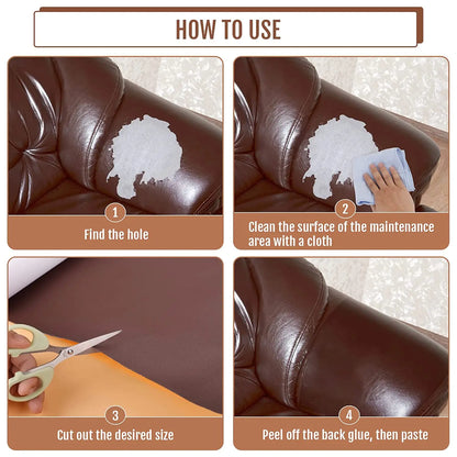 Self Adhesive Leather Patch Repair Tape for Sofa Seat Furniture Fix