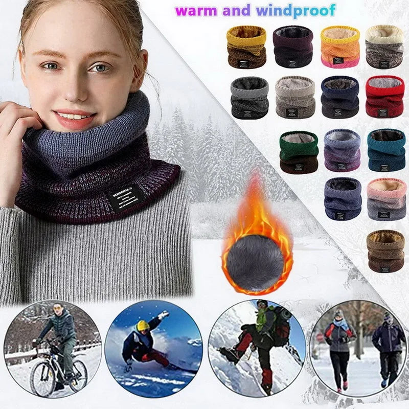 Winter Knitted Scarf Women Neck Warm Cashmere Snood Soft Wool Wrap