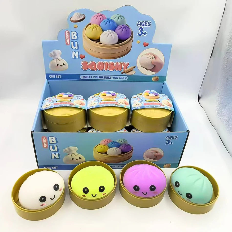 Blind Box Dumpling Squishy Toy Stress Relief 6pcs Colorful Mystery