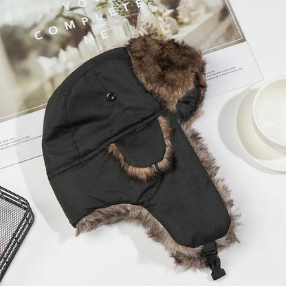 Russian Ushanka Winter Hat Fur Earflap Trapper Ski Cap for Men Women