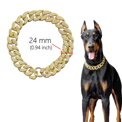 Stylish Dog Collar Chain Necklace for Pets Decorative Stainless Steel Accessory
