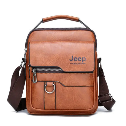 JEEP BULUO Men’s Leather Crossbody Shoulder Bag Business Messenger