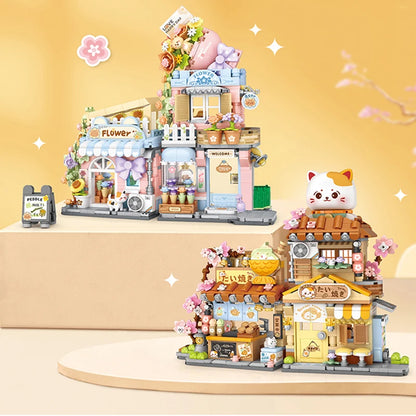 Cute Flower Building Blocks DIY Assembly Model Creative Construction Toy Gift