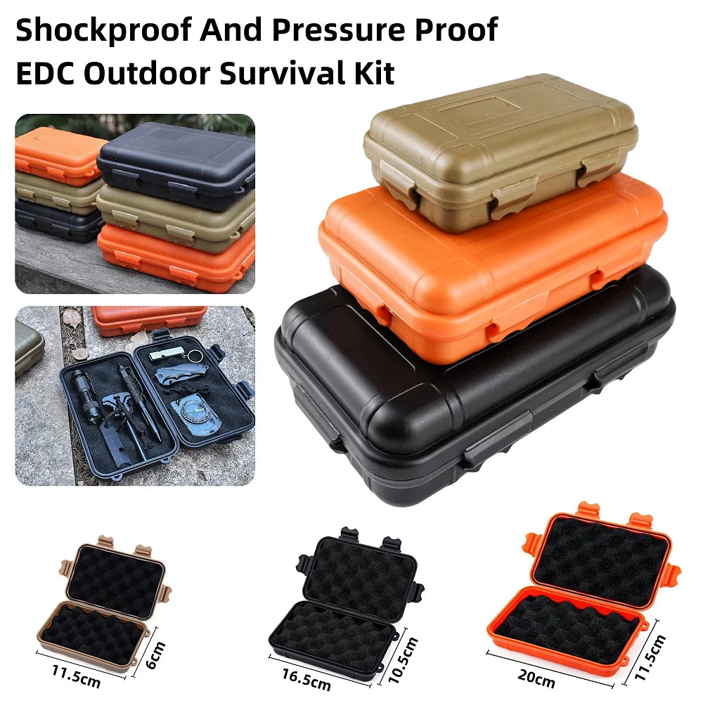Sealed Survival Box Waterproof Plastic Outdoor Camping Storage Container S/L/XXL