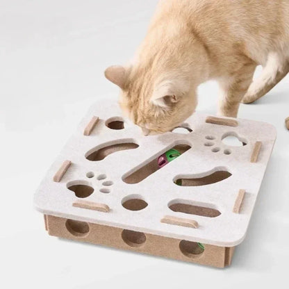 Interactive Maze Box Toy for Cats - Indoor Puzzle Game for Mental Stimulation